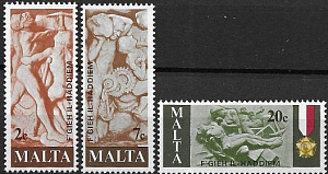 Мальта 1977. Мальтийский рабочий., Скульптура,  3 марки.